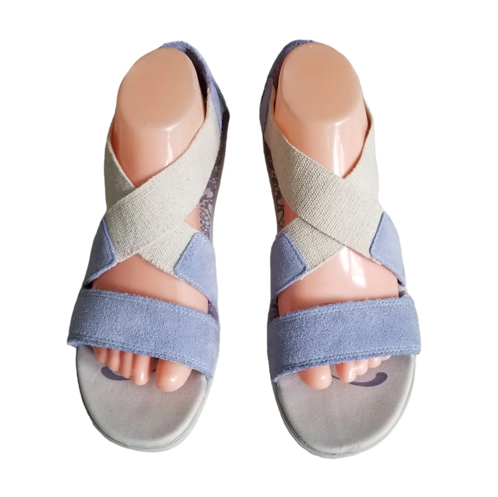Easy Spirit Explore24 Womens Size 9.5 N Blue Strappy Low Wedge Sandals ESMATILDE_3